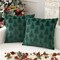 Christmas Tree Pillow Covers Set of 2 – 18x18 Inch 3D Xmas Tree Shaped Faux Fur Throw Pillow Covers for Couch, Sofa, Living Room Winter Holiday Decor, Farmhouse (Dark Green)